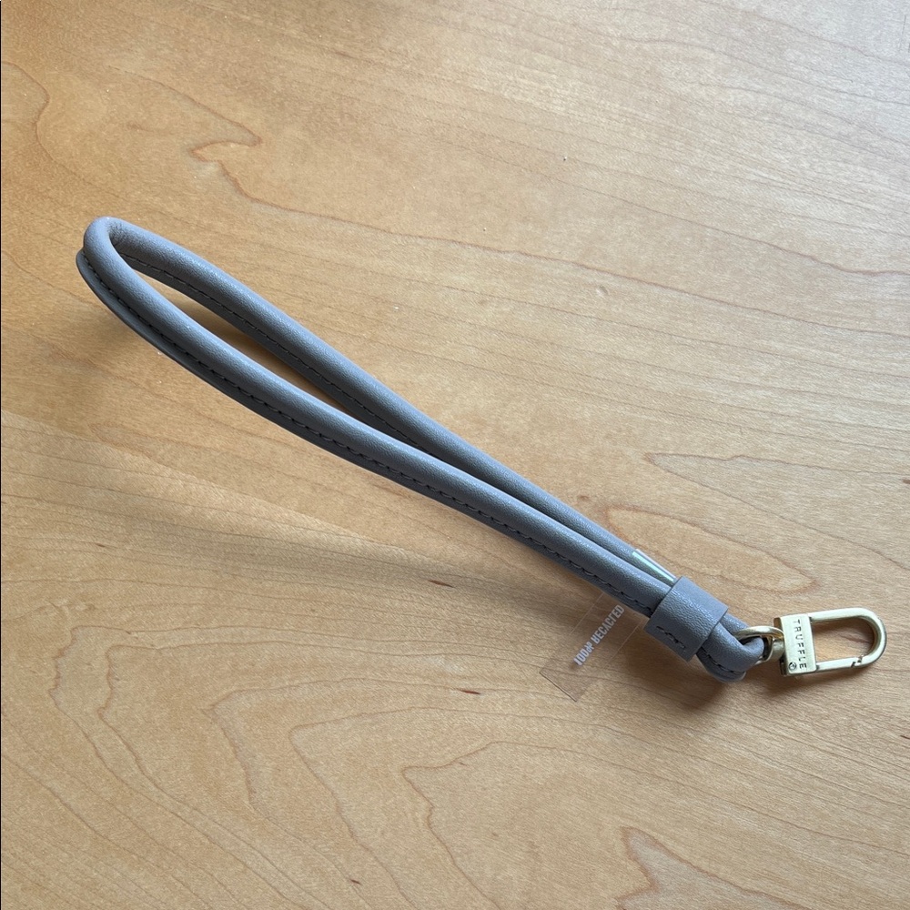 Truffle Gray Leather Wrist Strap